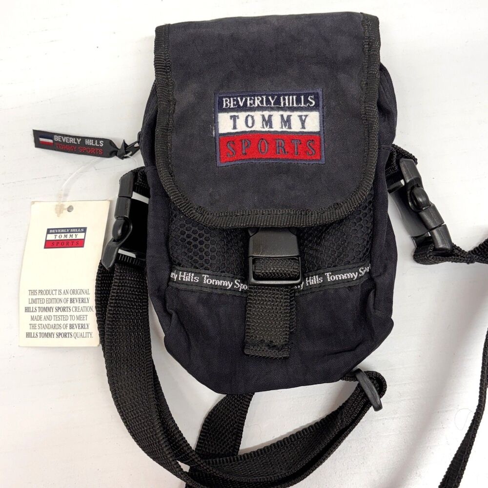 Vintage 90s/Y2K Beverly Hills Tommy Sports Cross Body Bag Black Item #C001 - NWT